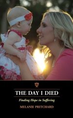 Melanie Pritchard's book is about her death and survival after experiencing an amniotic fluid embolism during the birth of her baby girl. It is a